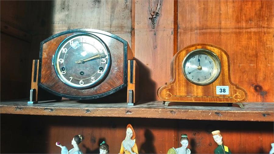 Two mahogany mantle clocks