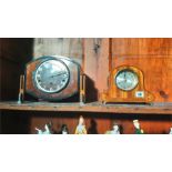 Two mahogany mantle clocks