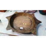 Carved wood bowl