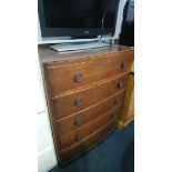 Oak bowfront chest of drawers