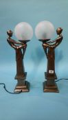 A pair of Deco style lamps