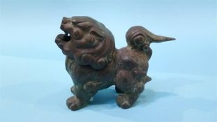 A Chinese bronze dog of Fo incense burner