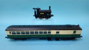 An '0' gauge locomotive 898 and a LNER 'Industry' 2271 carriage (complete kit) (2)