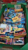 A box containing a large quantity of boxed Matchbox vehicles