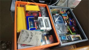 Two boxes of die cast toys