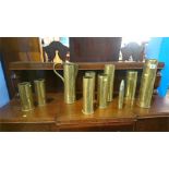 Quantity of brass trench art and shells
