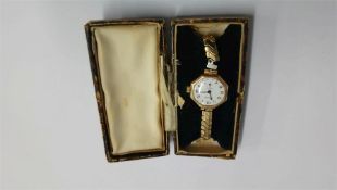 9ct gold ladies watch