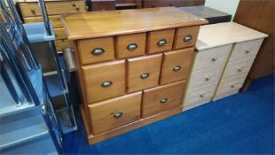 A modern set of pine drawers