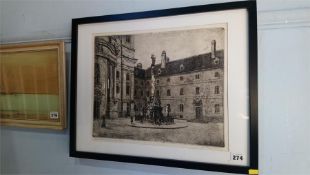 Marie Adler, etching 'View of a courtyard'