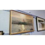 B.W. Coad, oil, Signed, dated 1991, 'Misty Morning on River Tees'