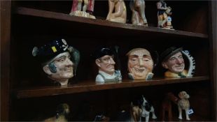 Four Royal Doulton character jugs 'Long John Silver', 'Gunsmith', 'Jimmy Durante' and 'Farmer John'