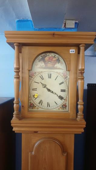 A pine clock case - Image 2 of 2
