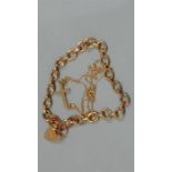 A 9ct gold bracelet and chain. 18.3 grams