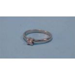 An 18ct white gold Princess cut diamond ring