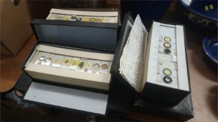 A collection of microscope slides