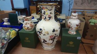 Large Masons vase and two others