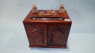 A Victorian walnut desk tidy and correspondence box