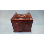 A Victorian walnut desk tidy and correspondence box