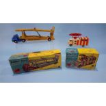 Corgi toys: 1101 car transporter and 1106 Decca mobile airfield radar