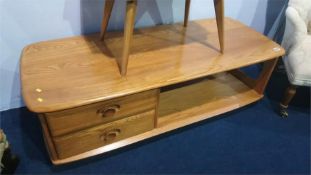 An Ercol Golden Dawn rectangular coffee table, with two drawers