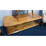 An Ercol Golden Dawn rectangular coffee table, with two drawers