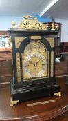 A very large ebonised bracket clock, G.H. and C. Gowland of Sunderland, with eight day movement,