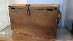A 19th (possibly Crimean) pine ammunition box. 51cm height, 31cm wide, 20cm deep