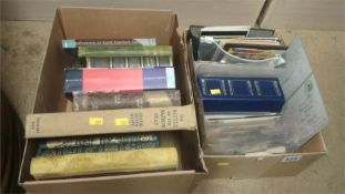 Two boxes of books and cigarette cards