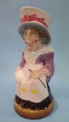 A large Sarreguemines Toby jug of an old lady, numbered 3430. 28cm height