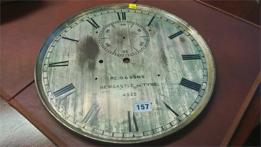 A Reid and Sons of Newcastle Upon Tyne 4525, brass circular clock. Dial 36cm diameter