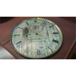 A Reid and Sons of Newcastle Upon Tyne 4525, brass circular clock. Dial 36cm diameter