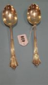 Pair of silver serving spoons. 6.3 oz.