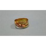 A Gents 18ct gold snake diamond ring