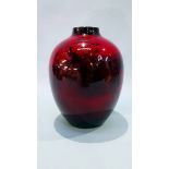 A Royal Doulton Flambé vase 'Noon Day Heat' of globular form, printed marks. 19cm height