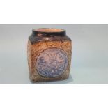 A small Troika square shaped vase, monogrammed S. K. 9cm high