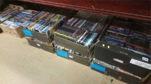 Eight boxes of DVDs