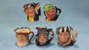 Five Royal Doulton character jugs