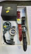 Three Gents wristwatches and a stopwatch