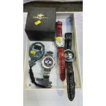 Three Gents wristwatches and a stopwatch