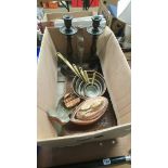 Various copper pans etc.