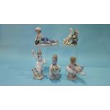 Five various Lladro figures