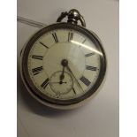 Silver cased pocket watch, Birmingham 1901, Englis