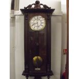 Early 20 century Vienna wall clock, 110 cm high