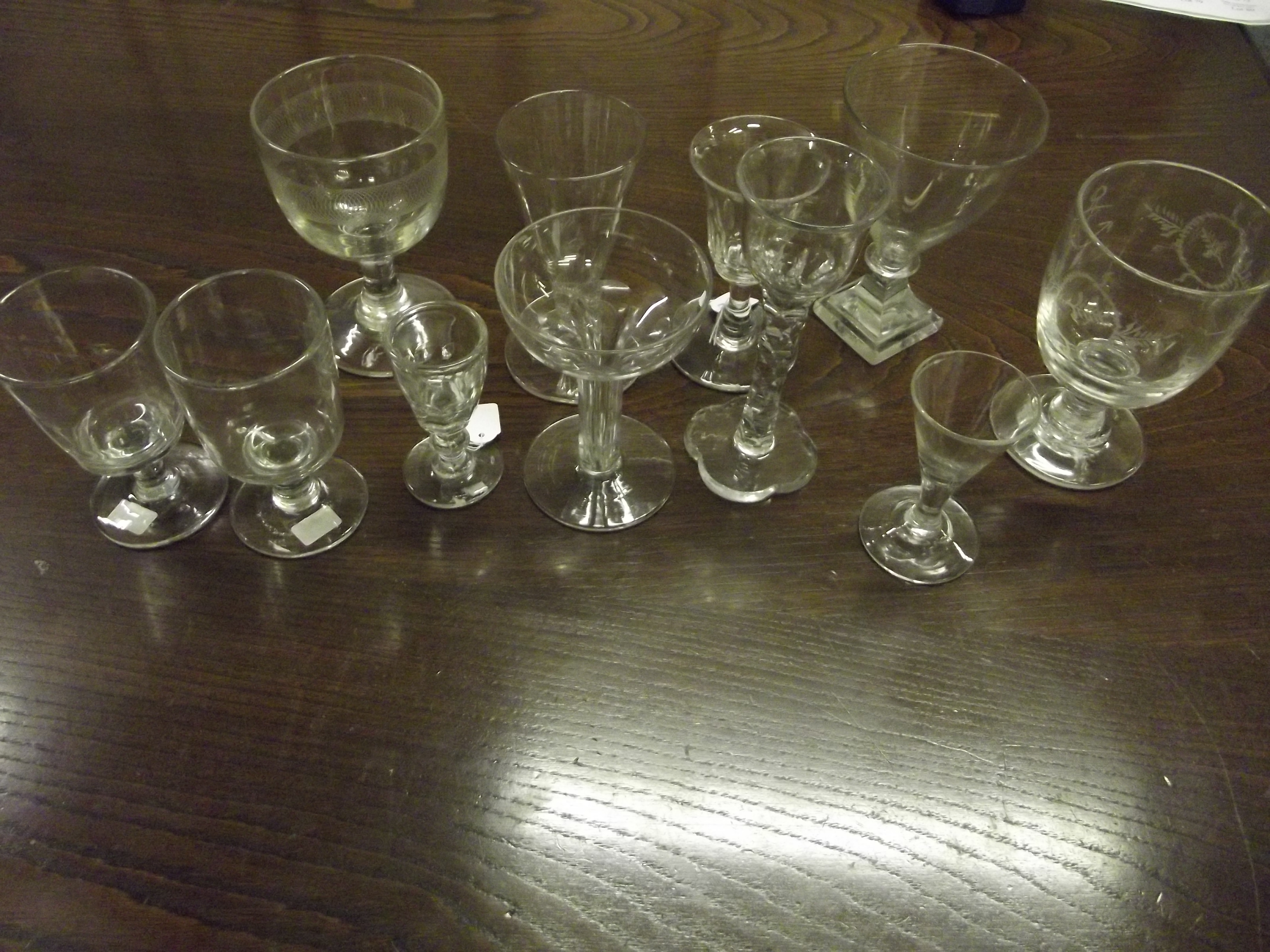 Collection of 11 18th and 19th century stem glasse