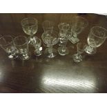 Collection of 11 18th and 19th century stem glasse