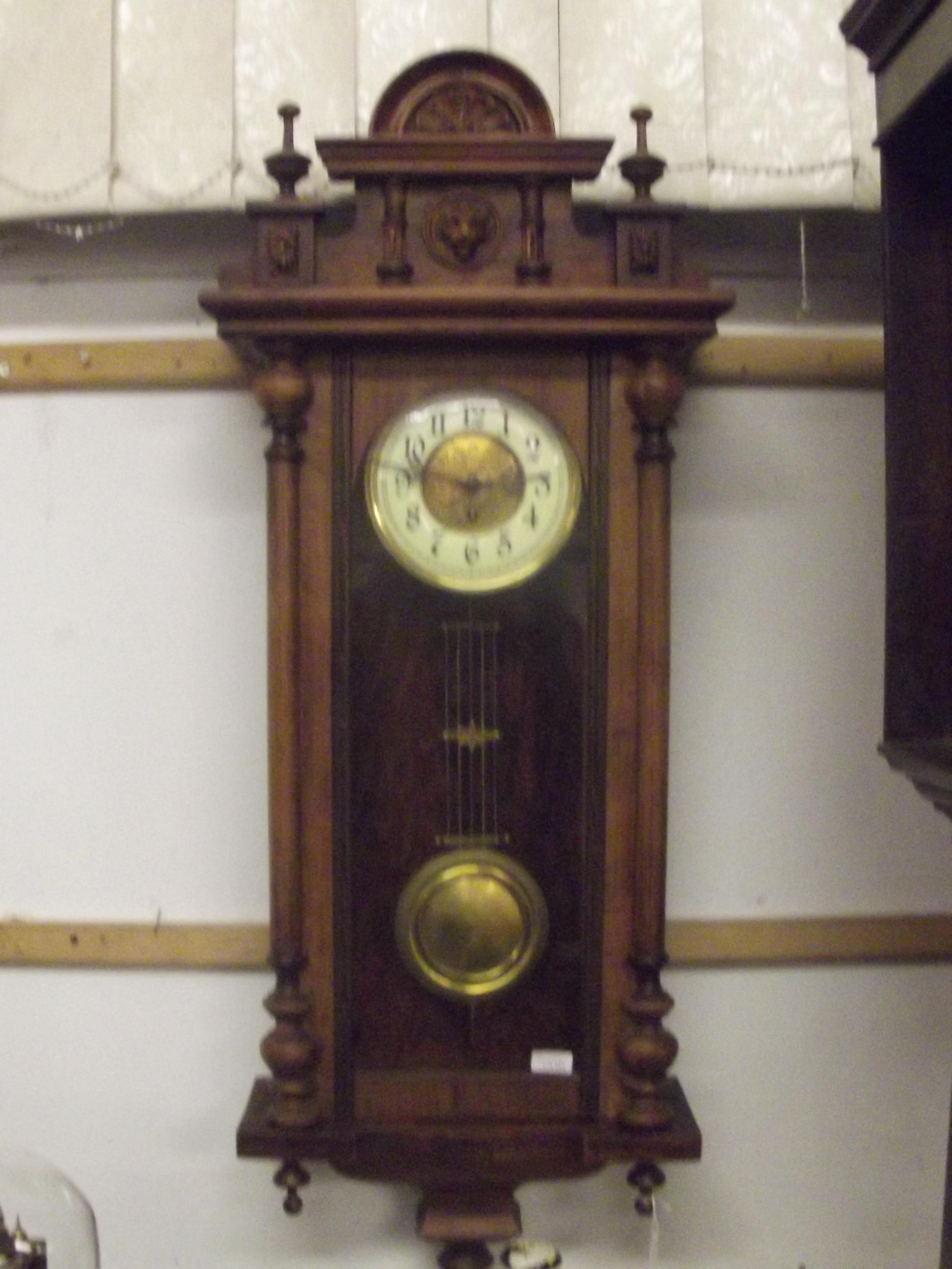 Early 20 century Vienna wall clock, 110 cm high