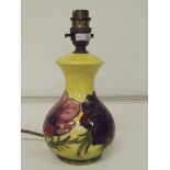 Moorcroft table lamp, baluster form and in the Ane