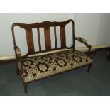 Edwardian drawing room settee, string inlaid, tape