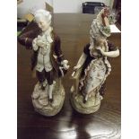 Pair of Dresden figurines, 33 cm high