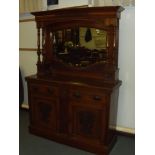 Late Victorian sideboard, upper section with centr